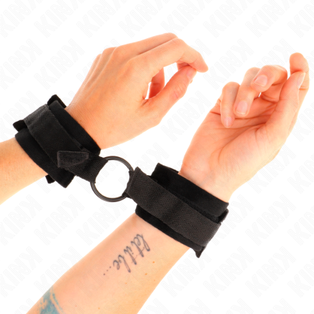 KINK - BEGINNER PELZ HANDMANSCHETTEN 25 CM MIT O-RING 4 CM SCHWARZ VER