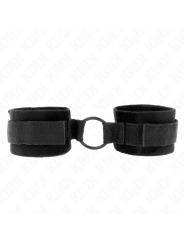 KINK - MANCHETTES DÉBUTANT FOURRURE 25 CM AVEC O-RING 4 CM NOIR AJUSTA