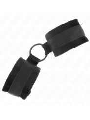 KINK - MANCHETTES DÉBUTANT FOURRURE 25 CM AVEC O-RING 4 CM NOIR AJUSTA