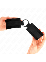 KINK - MANCHETTES DÉBUTANT FOURRURE 25 CM AVEC O-RING 4 CM NOIR AJUSTA