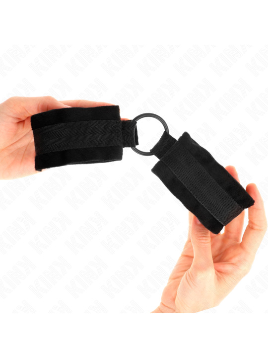 KINK - BEGINNER PELZ HANDMANSCHETTEN 25 CM MIT O-RING 4 CM SCHWARZ VER