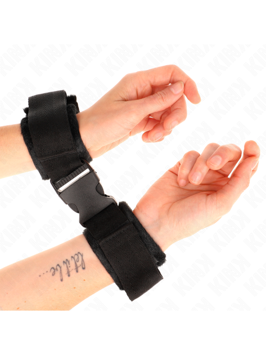 KINK - NYLON BIND HOOK&LOOP WRIST RESTRAINTS RED-BLACK MODEL 1 AJDUSTA
