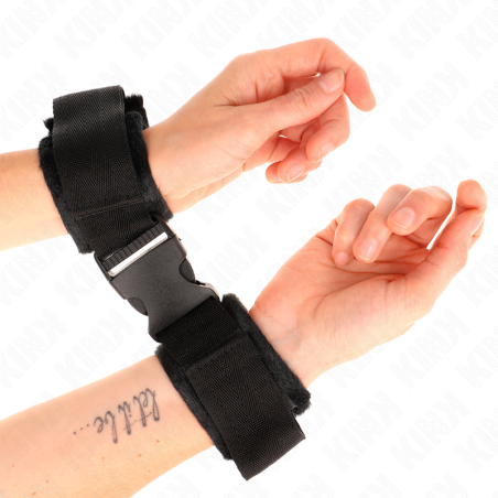 KINK - NYLON BIND HOOK&LOOP WRIST RESTRAINTS RED-BLACK MODEL 1 AJDUSTA