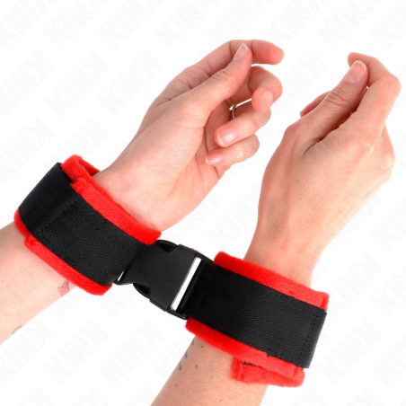 KINK - NYLON BIND HOOK&LOOP WRIST RESTRAINTS BLACK MODEL 1 AJDUSTABLE 