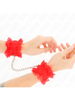 KINK - PUNHOS ELÁSTICOS DE RENDA VERMELHO