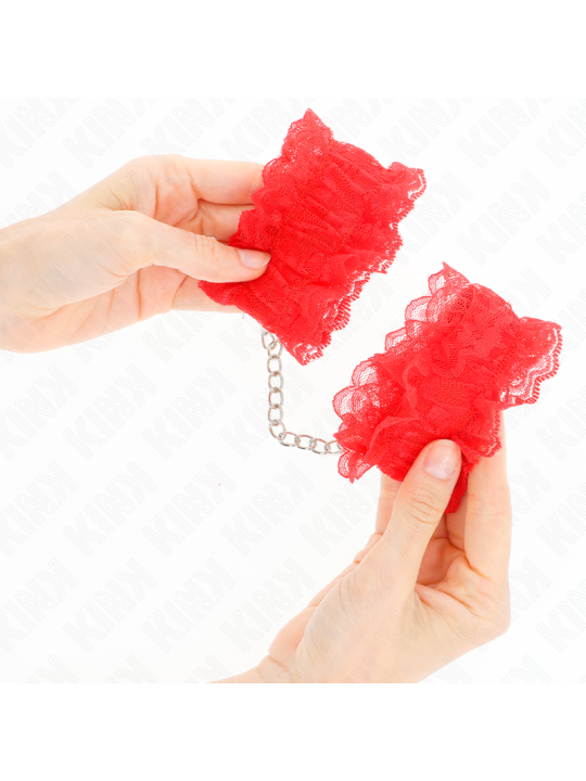 KINK - LACE ELASTIC WRIST RESTRAINTS RED