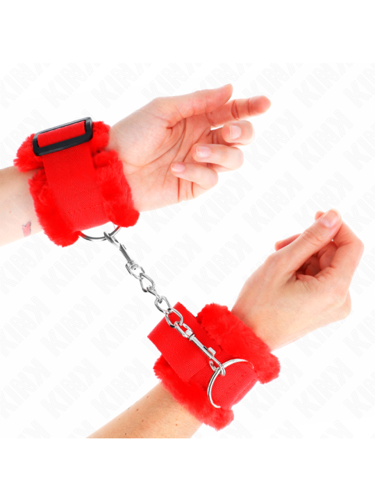 KINK - PULSO FORRO PELUDO VERMELHO AJUSTÁVEL 17-31 CM X 7 CM