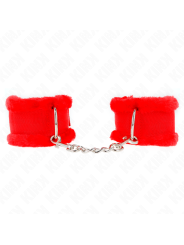 KINK - APPUI-POIGNETS DOUBLÉS DE FOURRURE ROUGE AJUSTABLE 17-31 CM X 7