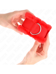 KINK - PULSO FORRO PELUDO VERMELHO AJUSTÁVEL 17-31 CM X 7 CM