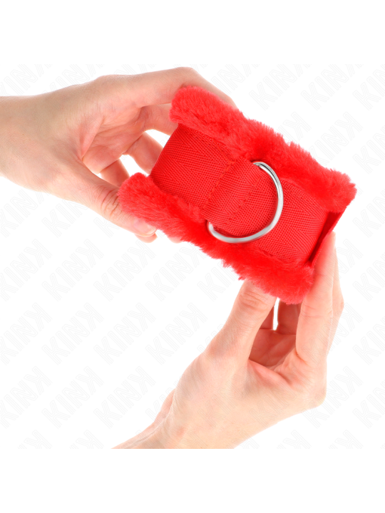 KINK - PULSO FORRO PELUDO VERMELHO AJUSTÁVEL 17-31 CM X 7 CM