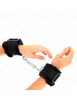 KINK - FURRY LINED WRIST RESTRAINTS BLACK ADJUSTABLE 17-31 CM X 7 CM