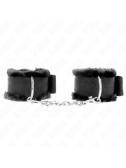 KINK - VERSTELBARE ZWARTE GEVOERDE POLSBANDJES 17-31 CM X 7 CM