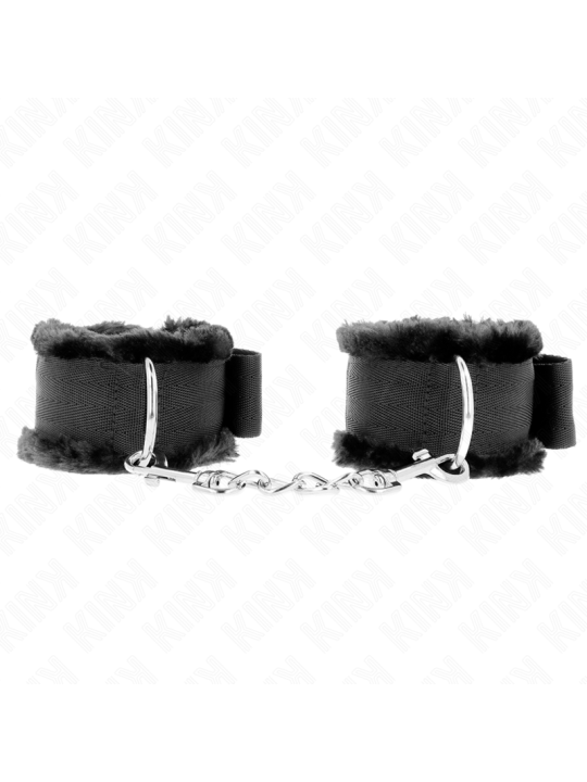 KINK - PULSO FORRO PELUDO PRETO AJUSTÁVEL 17-31 CM X 7 CM