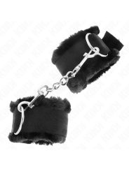KINK - VERSTELBARE ZWARTE GEVOERDE POLSBANDJES 17-31 CM X 7 CM