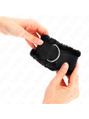 KINK - APPUI-POIGNETS DOUBLÉS DE FOURRURE NOIR AJUSTABLE 17-31 CM X 7 