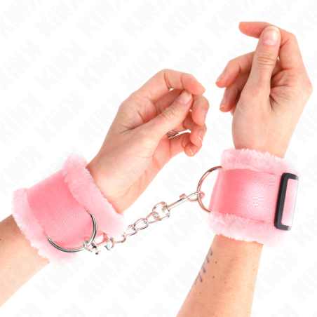 KINK - POGGIPOLSI FODERATI IN PELLICCIA ROSA REGOLABILE 17-31 CM X 7 C