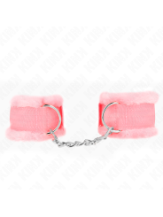 KINK - APPUI-POIGNETS DOUBLÉS DE FOURRURE ROSE RÉGLABLE 17-31 CM X 7 C