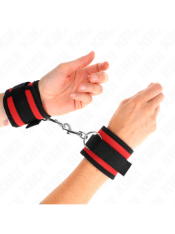 KINK - NYLON BIND HOOK&LOOP WRIST RESTRAINTS RED-BLACK MODEL 2 ADJUSTA