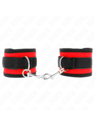 KINK - NYLON BIND HOOK&LOOP WRIST RESTRAINTS RED-BLACK MODEL 2 ADJUSTA