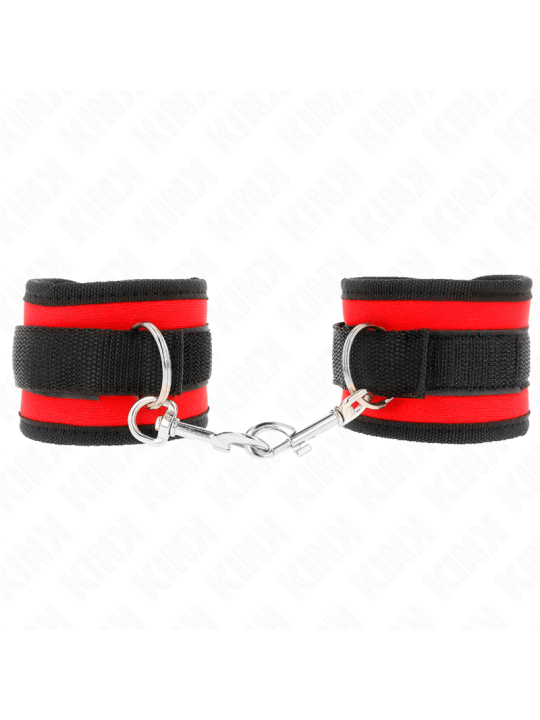 KINK - NYLON BIND HOOK&LOOP WRIST RESTRAINTS RED-BLACK MODEL 2 ADJUSTA