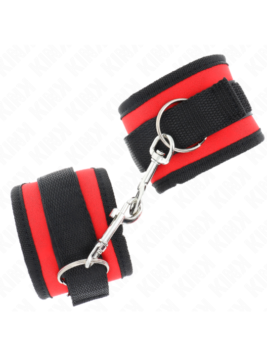 KINK - NYLON BIND HOOK&LOOP WRIST RESTRAINTS RED-BLACK MODEL 2 ADJUSTA