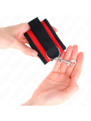 KINK - MUÑEQUERAS NYLON ROJO-NEGRO MODELO 2 AJUSTABLE 18-35 CM X 6 CM