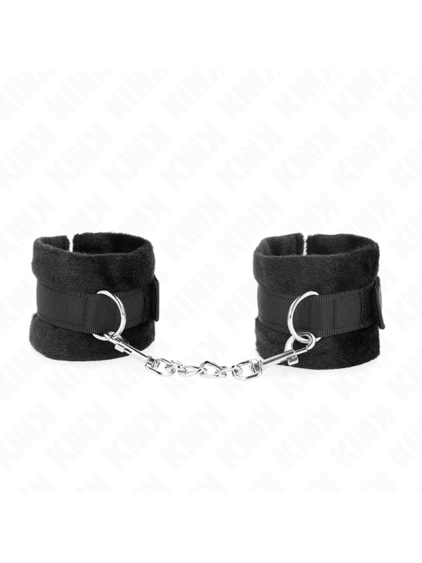KINK - BEGINNER FUR HAND CUFFS BLACK 30 X 7 CM