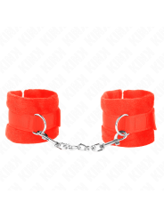 KINK - MANCHETTES DÉBUTANT EN FOURRURE ROUGE 30 X 7 CM