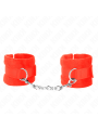 KINK - BEGINNER FUR HAND CUFFS RED 30 X 7 CM