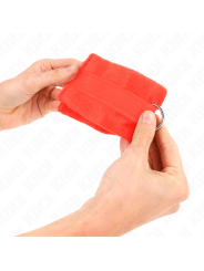 KINK - MANCHETTES DÉBUTANT EN FOURRURE ROUGE 30 X 7 CM