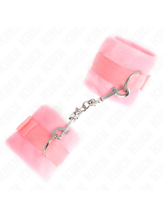 KINK - MANCHETTES DÉBUTANT EN FOURRURE ROSE 30 X 7 CM