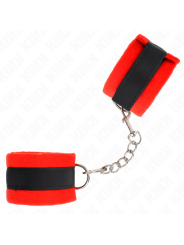 KINK - BEGINNER PELZHANDMANSCHETTEN SCHWARZ-ROT 30 X 7 CM