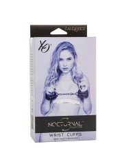 CALEXOTICS - NOCTURNAL LEATHER WRIST CUFFS ADJUSTABLE BLACK