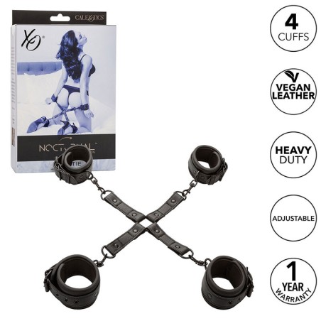 CALEXOTICS - NACHTELIJKE VERSTELBARE LEDEREN HOG TIE CONNECTOR ZWART