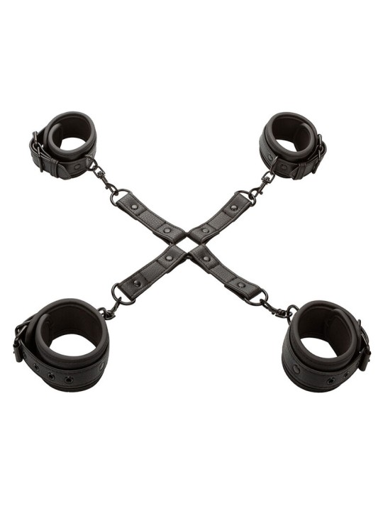 CALEXOTICS - NACHTELIJKE VERSTELBARE LEDEREN HOG TIE CONNECTOR ZWART