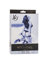 CALEXOTICS - NOCTURNAL HOG TIE CONNECTOR CUERO AJUSTABLE BLACK