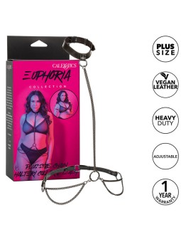 CALEXOTICS - EUPHORIA HALTER HALSBAND EN LIJN MET KETTING PLUS MAAT