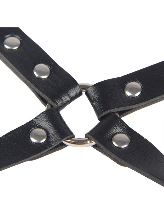 SUBBLIME - 953690 HANDSCHELLEN MIT BONDAGE-GÜRTEL SCHWARZ EINE GRÖSSE