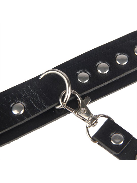 SUBBLIME - 953690 HANDSCHELLEN MIT BONDAGE-GÜRTEL SCHWARZ EINE GRÖSSE