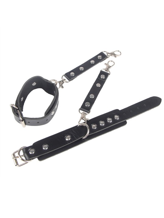 SUBBLIME - 953690 HANDCUFFS WITH BONDAGE BELT BLACK ONE SIZE