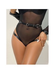 SUBBLIME - 953690 HANDSCHELLEN MIT BONDAGE-GÜRTEL SCHWARZ EINE GRÖSSE