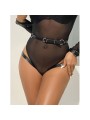 SUBBLIME - 953690 HANDSCHELLEN MIT BONDAGE-GÜRTEL SCHWARZ EINE GRÖSSE