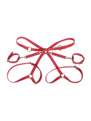 SUBBLIME - 953706 MANETTE CON CINTURA BONDAGE ROSSO TAGLIA UNICA