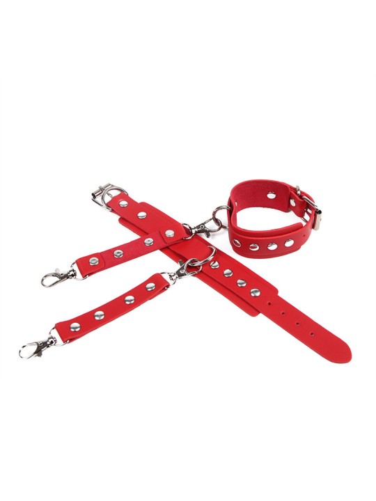SUBBLIME - 953706 MANETTE CON CINTURA BONDAGE ROSSO TAGLIA UNICA