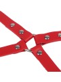SUBBLIME - 953706 HANDSCHELLEN MIT BONDAGE-GÜRTEL ROT EINE GRÖSSE
