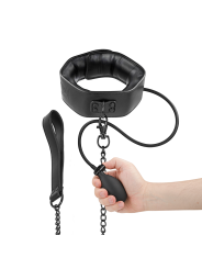 FETISH SUBMISSIVE BONDAGE - OPBLAASBARE VERSTIKKINGSHALSBAND MET KETTI