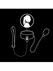 FETISH SUBMISSIVE BONDAGE - INFLATABLE STRANGLING COLLAR WITH CHAIN
