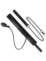 FETISH SUBMISSIVE BONDAGE - INFLATABLE STRANGLING COLLAR WITH CHAIN