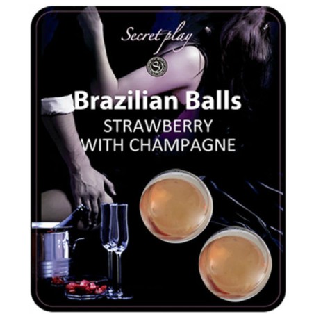 SECRETPLAY - SET 2 BRAZILIAANSE BALLEN AARDBEIEN MET CAVA