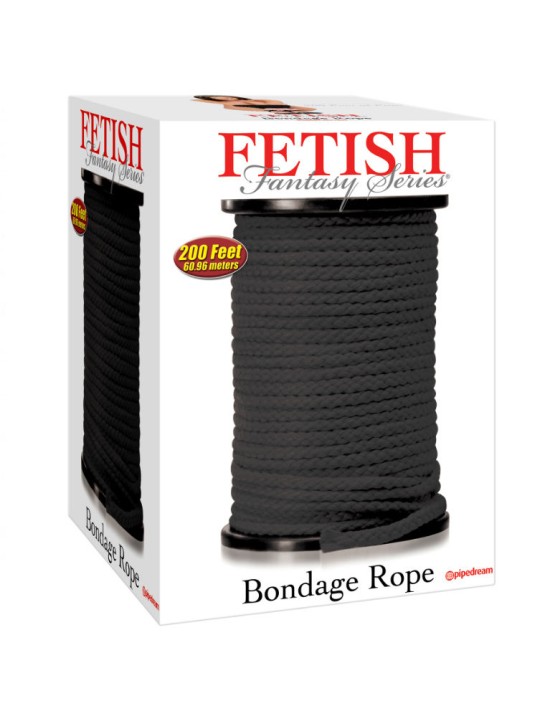 FETISH FANTASY SERIES - SERIES BONDAGE ROPE BLACK 60.96 METERS